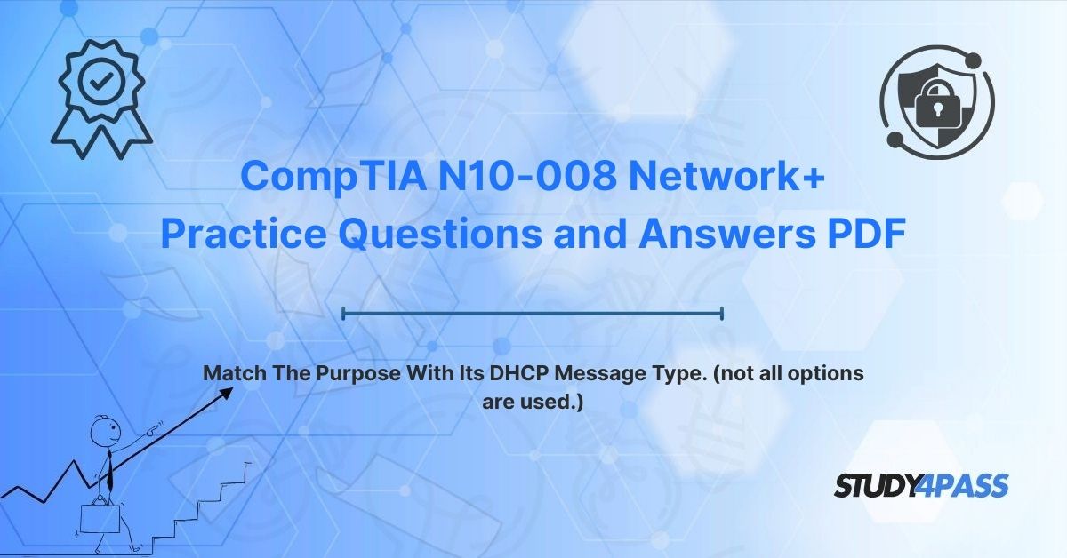 N10-008 Practice Questions: Match The Purpose With Its DHCP Message Type. (not all options are used.)