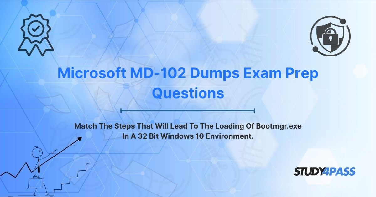 Match The Steps That Will Lead To The Loading Of Bootmgr.exe In A 32 Bit Windows 10 Environment.