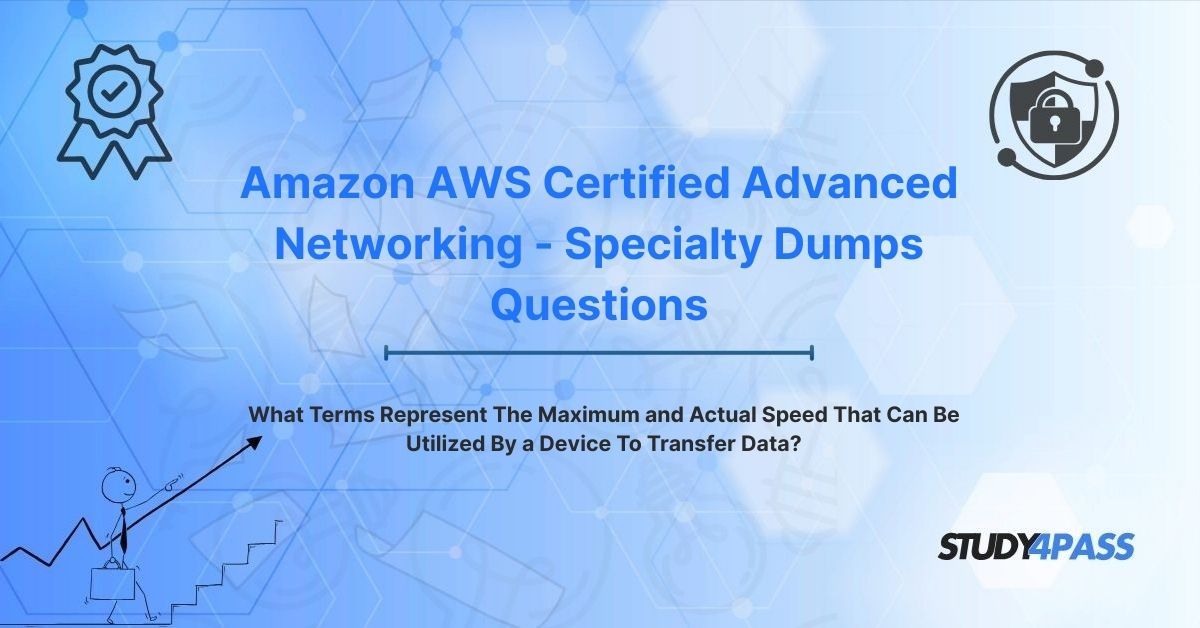 ANS-C01 Exam Questions: What Terms Represent The Maximum and Actual Speed That Can Be Utilized By a Device To Transfer Data?